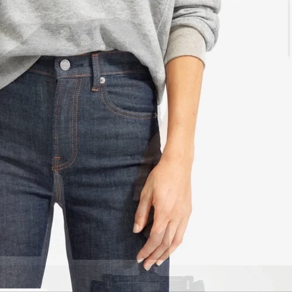 Everlane High Rise Skinny Jean Dark Indigo Wash Blue Size 24 Regular - Picture 2 of 7